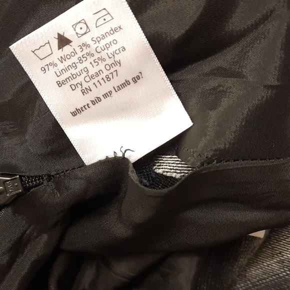 L.A.M.B. Black Stripe Pieced Chevron Skirt (flaws) - Picture 12 of 16